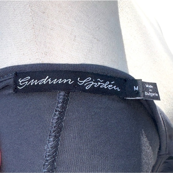 GUDRUN SJODEN Gray Abstract Oversized Long Sleeve Blouson Midi Dress Size M - Picture 10 of 12